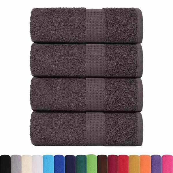 vidaXL Washcloth Set of 4 Anthracite 100% Cotton Small Washcloth