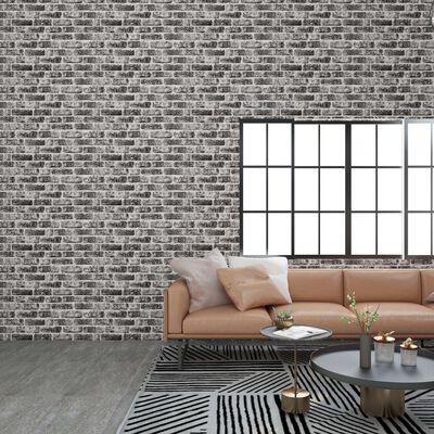vidaXL 3D Wall Panels with Dark Gray Brick Design 11 pcs EPS