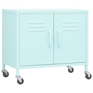 vidaXL Storage Cabinet Mint Steel Small Storage Cabinet Rectangular