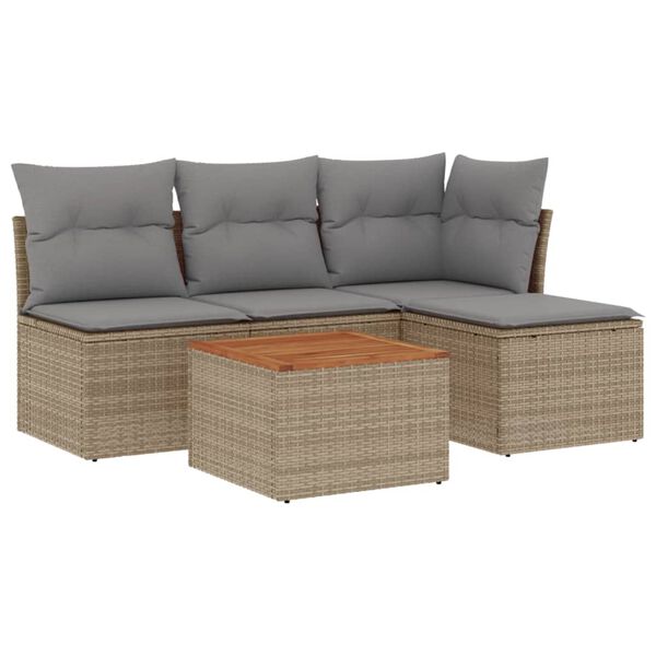 vidaXL Garden Sofa Set Mix Beige