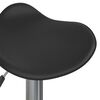 vidaXL Bar Stool Set of 2 Black Faux Leather Adjustable Height Swivel