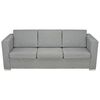 vidaXL Sofa Light grey Polyester fabric, Wooden frame, Chrome-plated legs