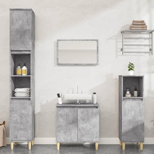 vidaXL Bathroom Furniture Set Concrete Grey Engineered Wood