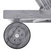 vidaXL Patio Sun Lounger Grey Solid Acacia wood Extra Long