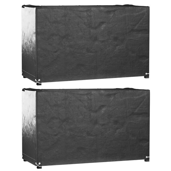 vidaXL Garden Furniture Cover Set of 2 Black Polyethylene, Aluminum