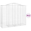 vidaXL Gabion Basket Set of 12 Silver Galvanized Iron Extra Large