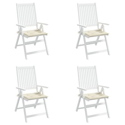 vidaXL Garden Chair Cushions 4 pcs Cream 19.7"x19.7"x1.2" Oxford Fabric