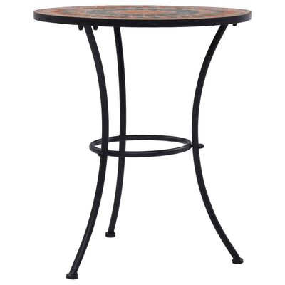 vidaXL Mosaic Bistro Table Orange/Gray 23.6" Ceramic