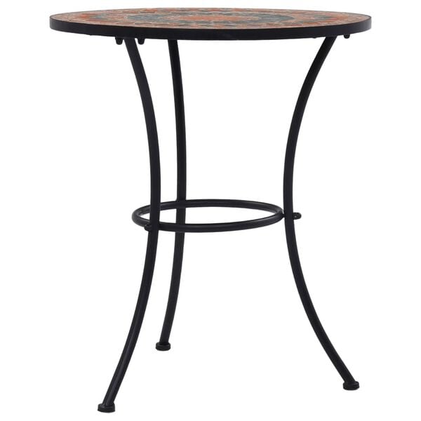 vidaXL Table Orange and Grey Ceramic top and Powder-coated iron frame