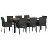 vidaXL Garden Dining Set Black, Cream White
