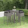 vidaXL Garden Bar Set Grey PE rattan, powder-coated steel Medium