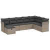 vidaXL Garden Sofa Set Grey Poly Rattan, Steel Frame Large Modular