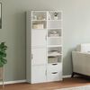 vidaXL Side Cabinet White Solid Pine Wood, Engineered Wood Medium