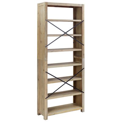 vidaXL 7-Tier Bookcase 31.5"x11.8"x78.7" Solid Wood Acacia