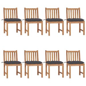 vidaXL Garden Chair Set of 8 Natural teak