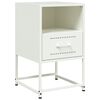 vidaXL Bedside Cabinet Set of 2 White Steel 14.2 x 15.4 x 23.8 in
