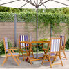 vidaXL Garden Chair Set of 4 Blue and White Solid Acacia wood