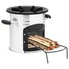 vidaXL Camping Wood Stove Silver 17.9x13.0x10.0" Stainless Steel