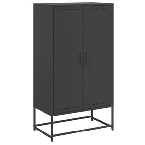 vidaXL Highboard Black Steel Standard Highboard Rectangular