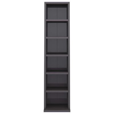 vidaXL CD Cabinet High Gloss Gray 8.3" x 7.9" x 34.6" Engineered Wood