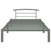 vidaXL Bed Frame Grey Metal Twin Durable Bed Frame Rectangular