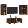 vidaXL TV Wall Unit Brown oak Engineered wood Standard TV Wall Unit