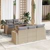 vidaXL Garden Sofa Set Beige PE rattan 6 Piece Set Modular