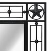 vidaXL Wall Mirror Black Powder-coated steel, Mirrored glass