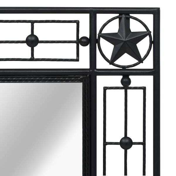 vidaXL Wall Mirror Black Powder-coated steel, Mirrored glass