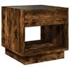 vidaXL Bedside Table Smoked Oak Engineered wood, Glass Medium