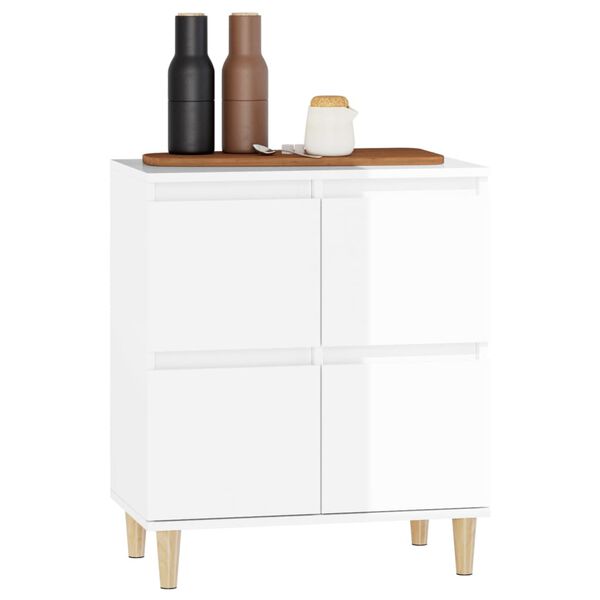 vidaXL Sideboard High gloss white Engineered wood Medium Storage