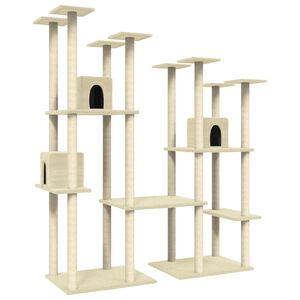 vidaXL Cat Tree with Sisal Scratching Posts Cream 68.5 "