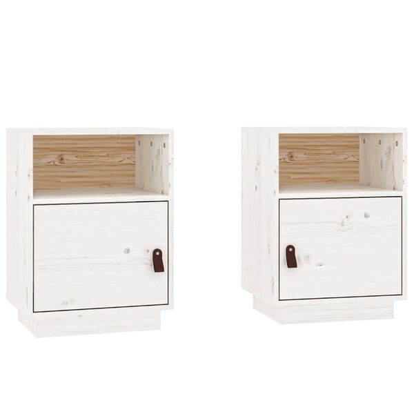 vidaXL Bedside Cabinet Set of 2 White