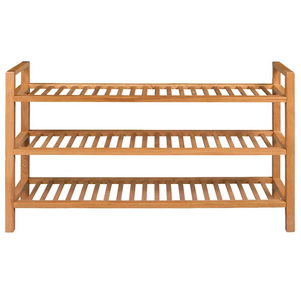 vidaXL Shoe Rack Solid Oak Brown Solid Oak Wood Large Shoe Rack