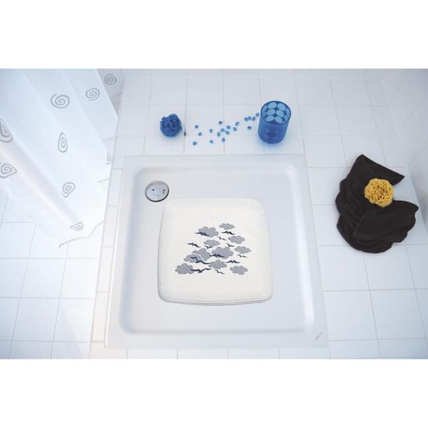 RIDDER Shower Mat White TPE 21.3x21.3 in Non-slip Shower Mat Square