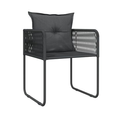 vidaXL 3 Piece Patio Dining Set Black