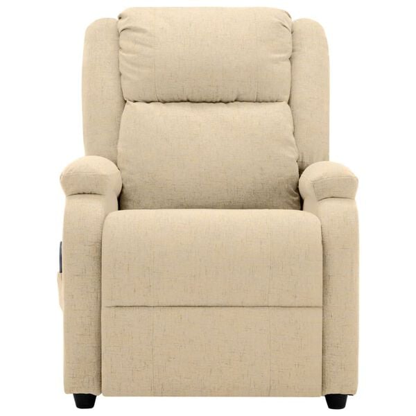 vidaXL Massage Chair Cream Polyester fabric and metal Medium
