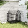 vidaXL Dog Cage Black Galvanized steel Large Dog Cage Rectangular