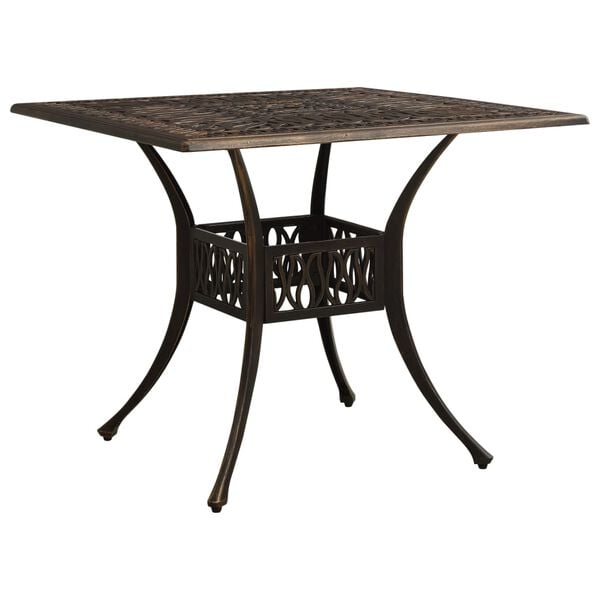 vidaXL Garden Table Bronze Cast Aluminum Medium Decorative Inlays
