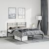vidaXL Bed Frame Black Steel Full Bed Frame Rectangular Traditional