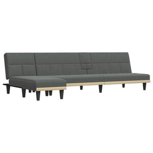 vidaXL L-shaped Sofa Bed Dark Grey