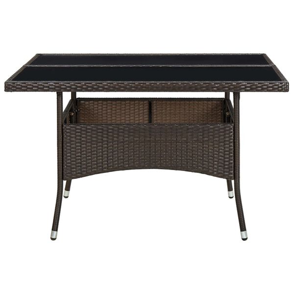 vidaXL Dining Table Brown PE rattan Medium Durable Dining Table