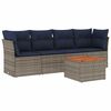 vidaXL 5 Piece Patio Sofa Set with Cushions Gray Poly Rattan