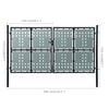 vidaXL Black Single Door Fence Gate 118.1x68.9"