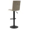 vidaXL Bar Stool Set of 2 Light Grey Steel, velvet (100% polyester), foam