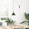 vidaXL Pendant Lamp Gloss black outside, White inside Metal Medium