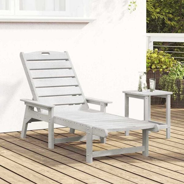 vidaXL Sun Lounger White 195.5 x 53 x 98.5 cm HDPE