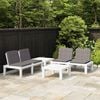 vidaXL Garden Lounge Set White Plastic Large Seats 4 Garden Lounge Set