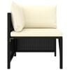 vidaXL Garden Lounge Set Black, Cream White