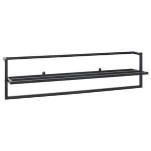 vidaXL Towel Rack Black Iron 37.4 in x 9.8 in x 8.7 in Towel Rack